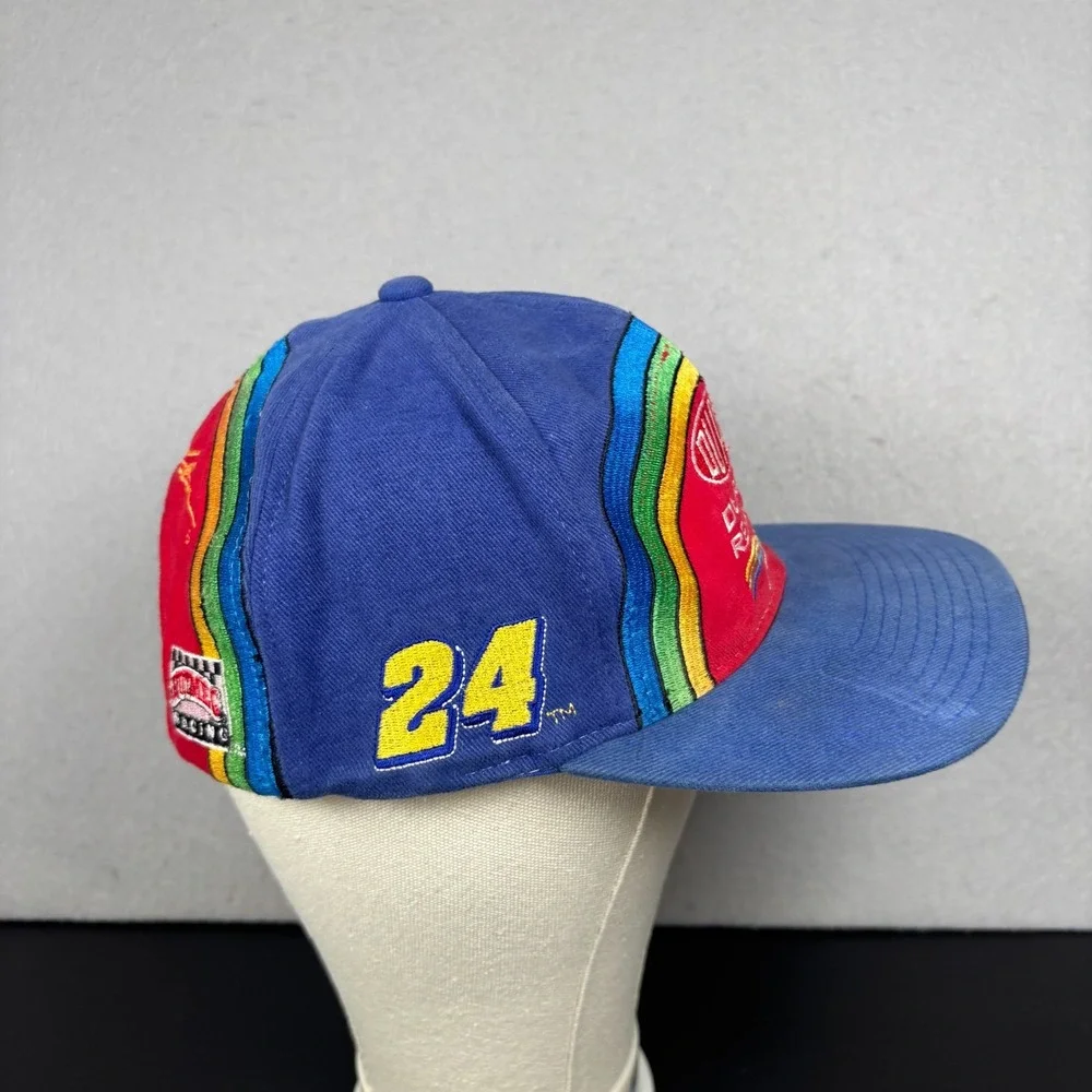 Vintage Dupont Refinish Racing #24 Jeff Gordon Snapback Hat Nutmeg Rainbow Cap